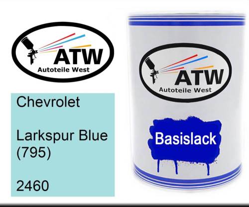 Chevrolet, Larkspur Blue (795), 2460: 500ml Lackdose, von ATW Autoteile West.